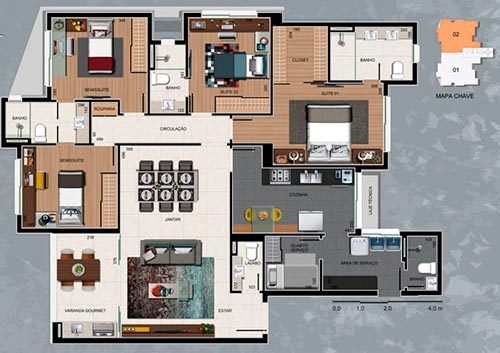 apartamento de 4 quartos no sion